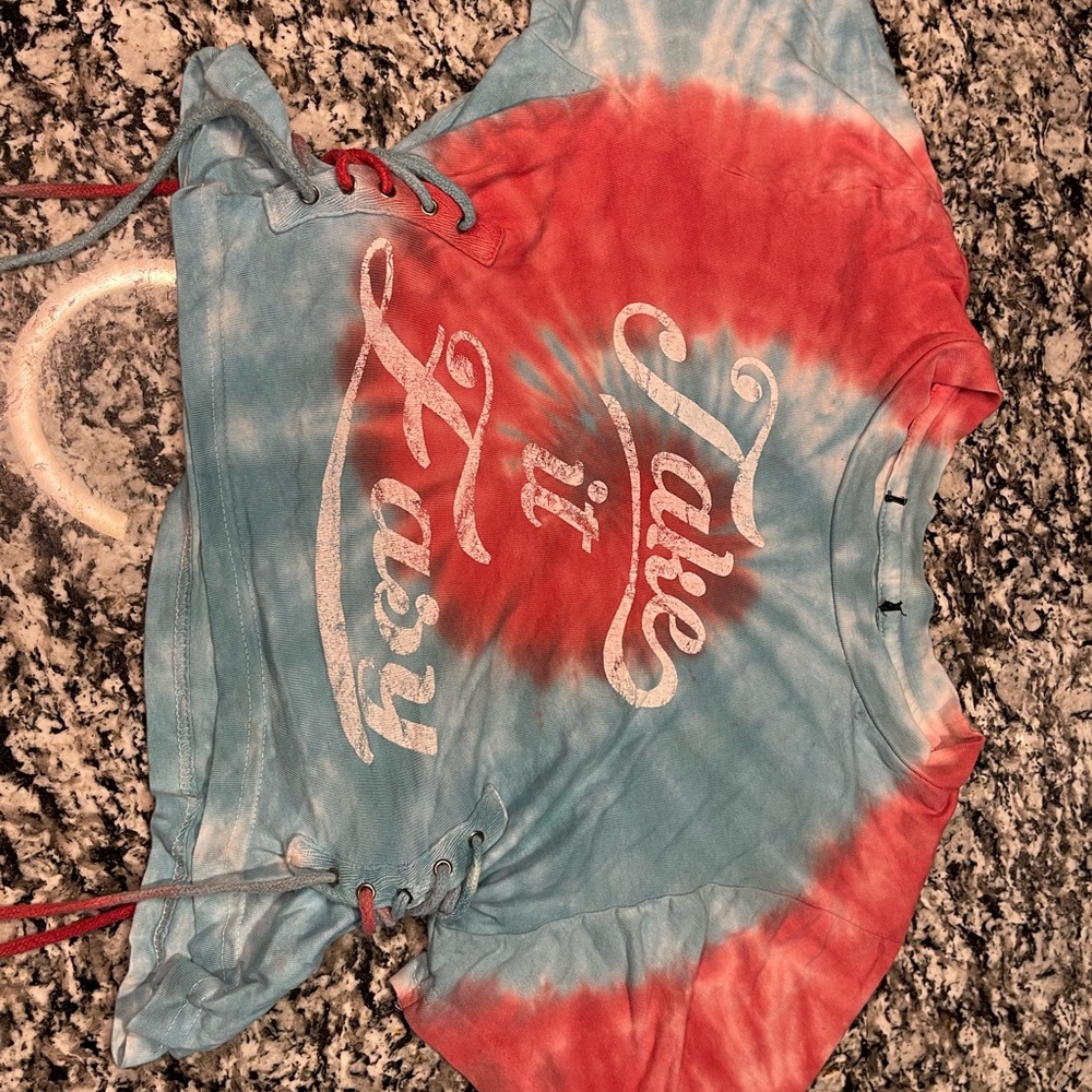 Cropped & Ribbed Tie-dye T-shirt 👚🌈